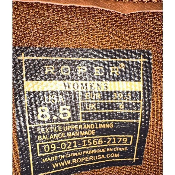 ROPER Womens Tall Stuff Embroidery Snip Toe Casual Boots Mid Calf - Picture 8 of 9